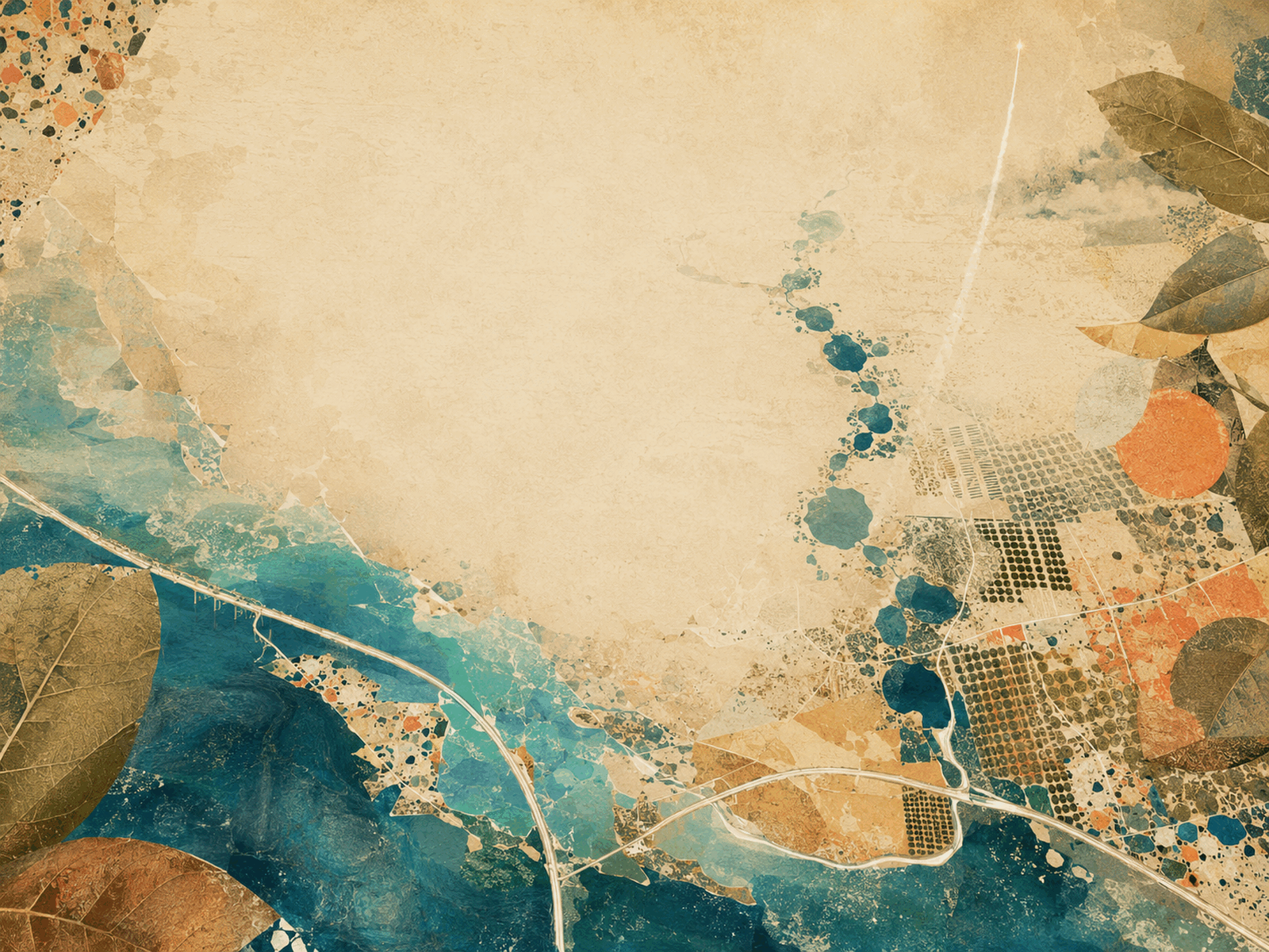 Conceptual cartographic collage evoking West Central Florida
